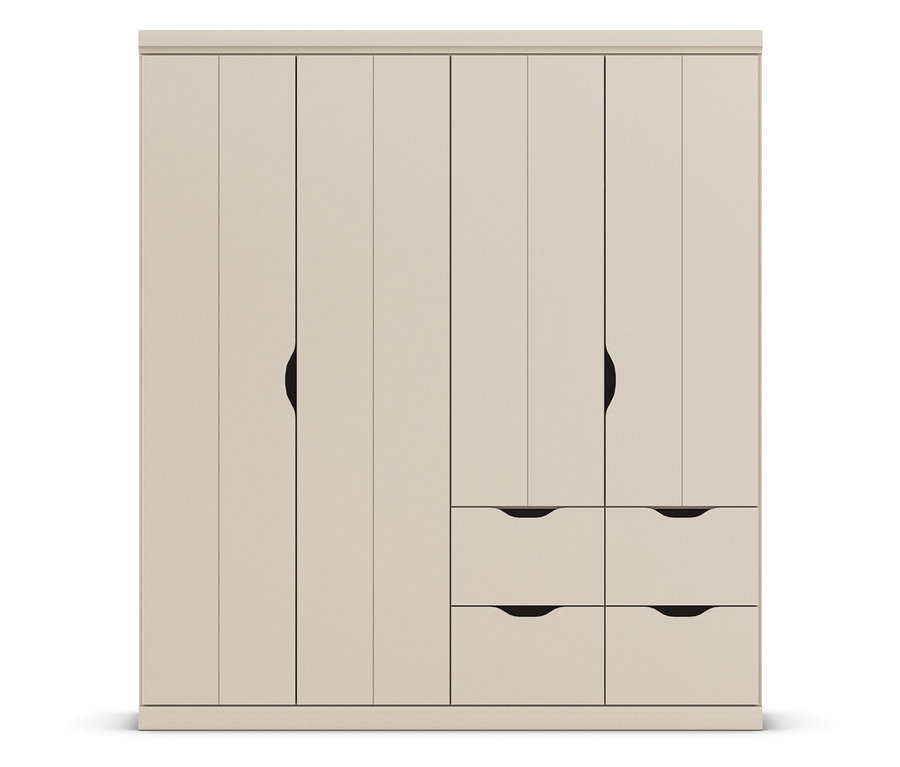 Nahaufnahme des beige-champagnerfarbenen rauch Set »Frieda« mit 4-türigem Kleiderschrank.