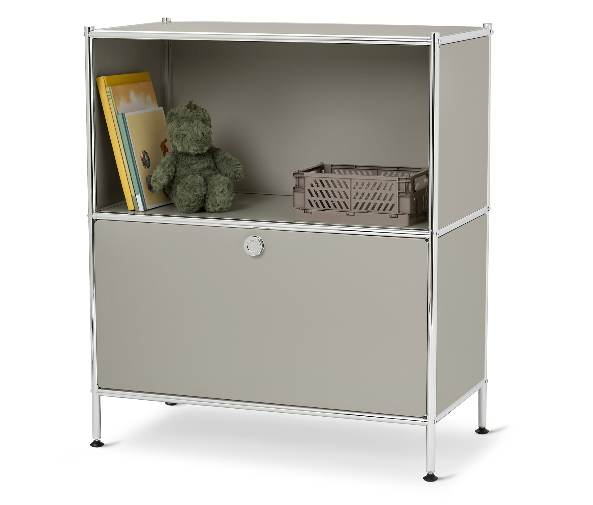 Tchibo - Sideboard Metall »Cn3 Kids« mit Schublade - 77x40x88,9cm - hellgrau -