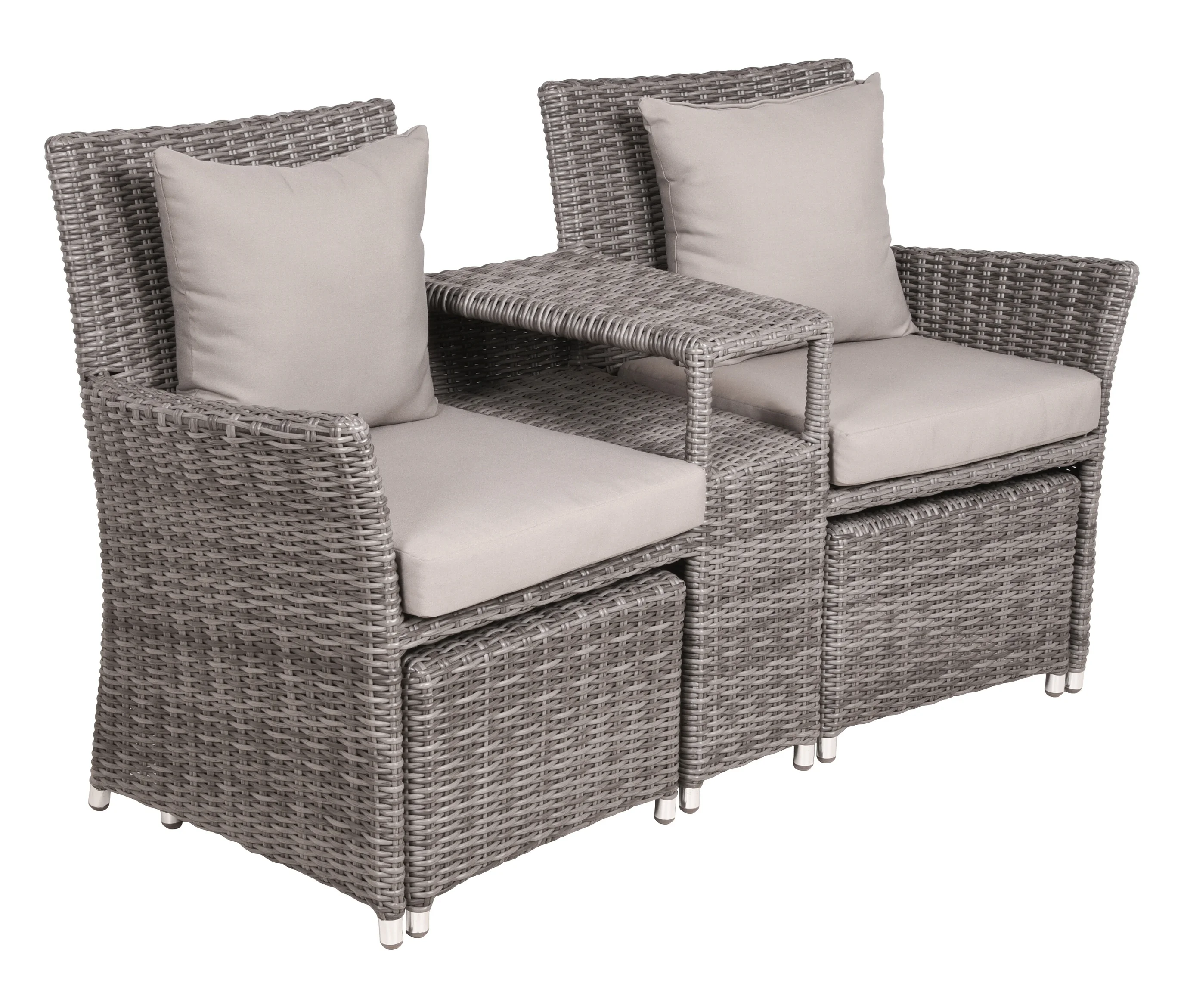 Tchibo - Relaxsessel »Calgary« mit 2 Hockern - 155x70x90cm - hellbraun -