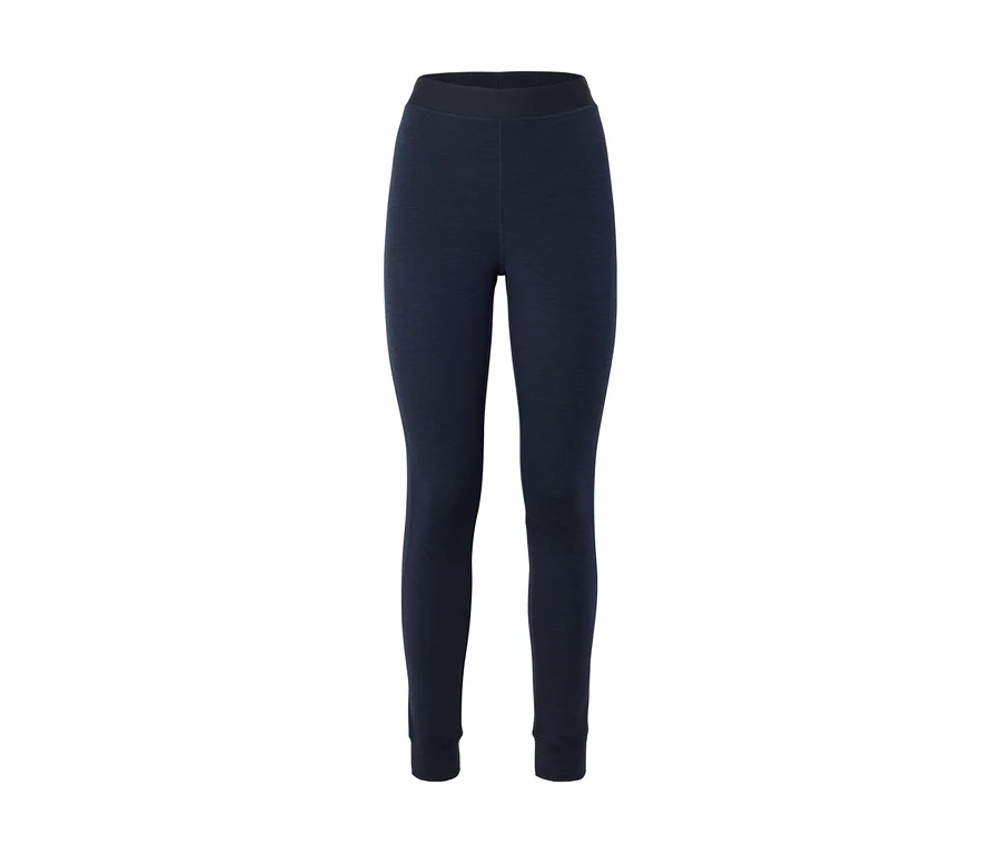 Dunkelblaue, figurbetonte Leggings aus strukturiertem Stoff mit breitem Gummibund.