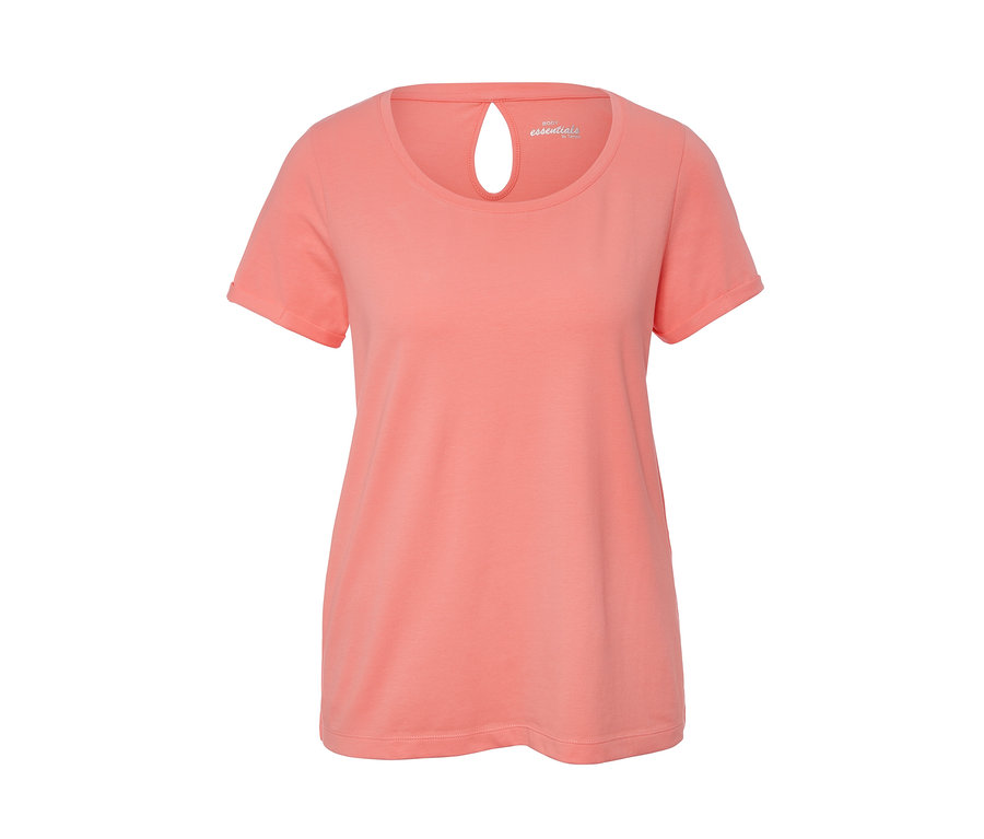 Pfirsichfarbener Shorty-Pyjama mit kurzen Ärmeln und Rundhalsausschnitt.