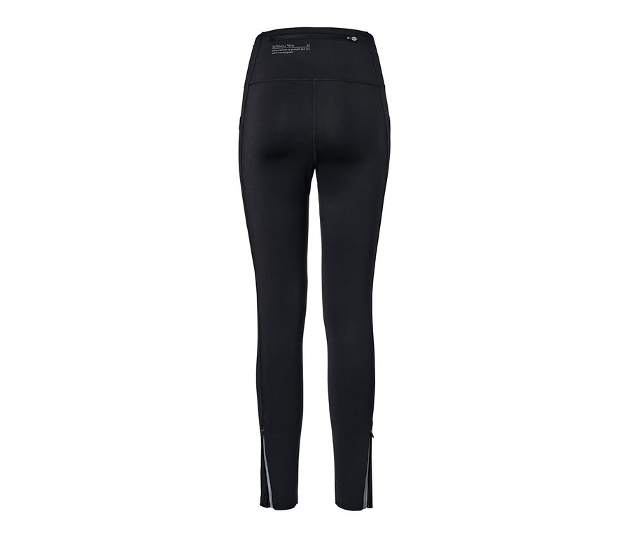 Schwarze Performance-Lauftight von hinten.