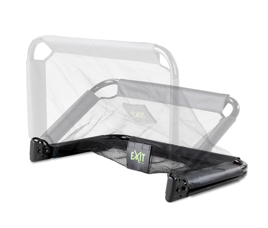 Zwei EXIT Mini-Fußballtore »Pico« mit Netz in drei verschiedenen Positionen dargestellt.