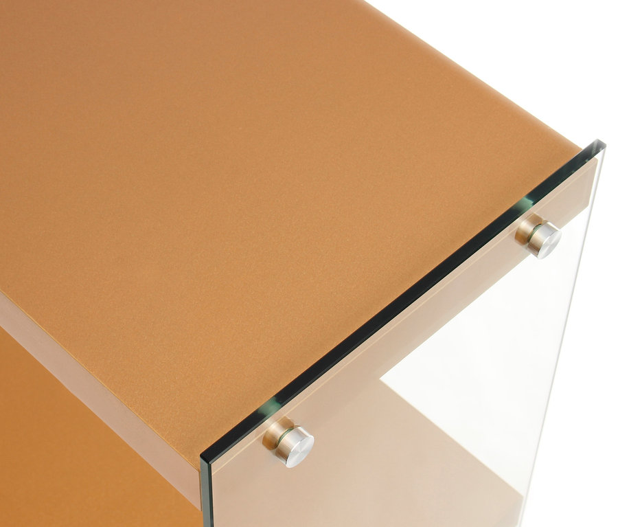 Detailaufnahme eines goldfarbenen Kayoom Standregals »Elementary 225«.