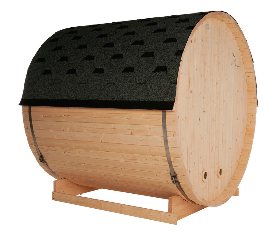 Home-Deluxe-Outdoor-Fasssauna »LAHTI L« Außensauna in Fassform.