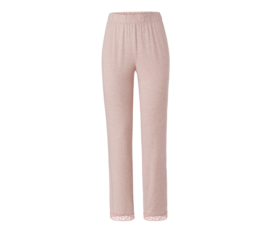 Rosa Pyjamahose mit elastischem Bund und Spitze am Saum.