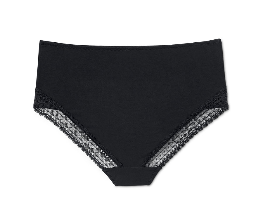 Schwarzer Taillenslip mit Spitze.