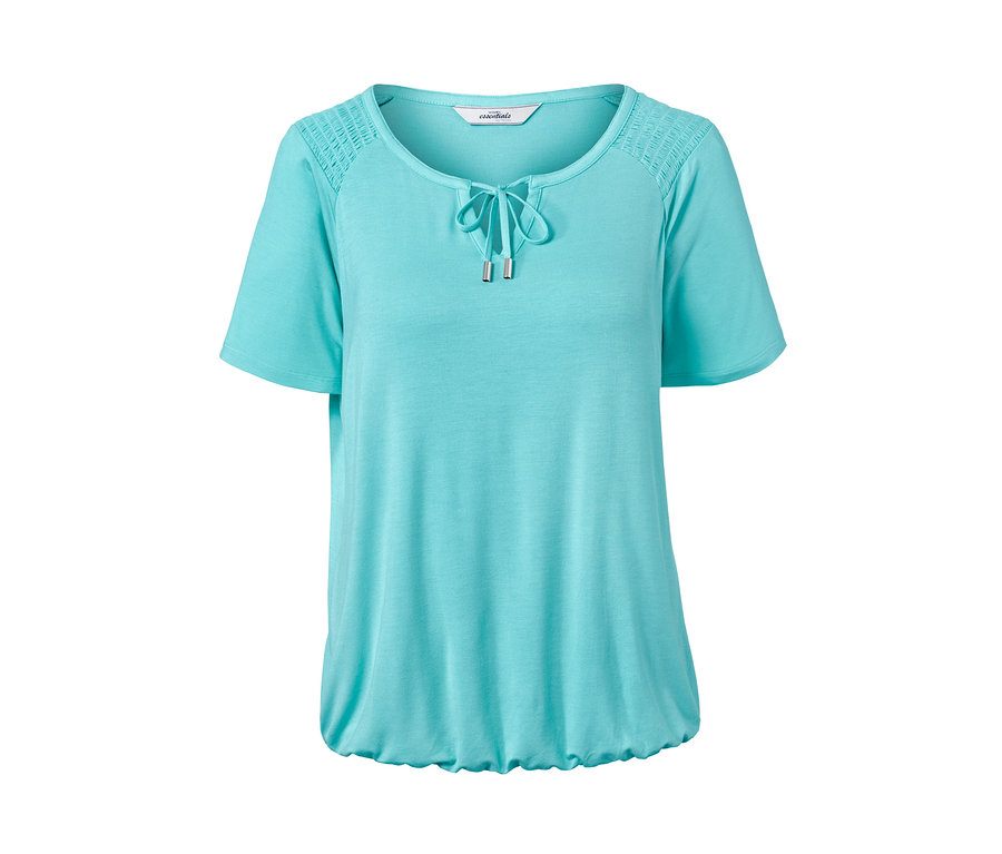 Aqua Blusenshirt mit Zierband.