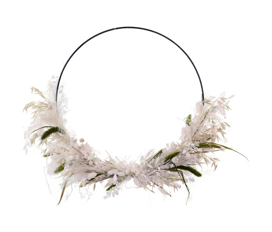 Dekorative Trockenblumen auf einem schwarzen Kreis. Trockenblumen »Wandkranz Magic«, Ø ca. 40 cm