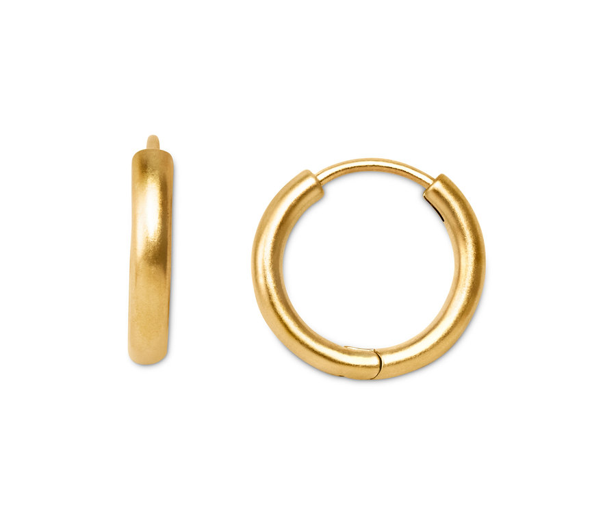 Zwei goldene Creolen, Creolen-Set, 18 Karat vergoldet.