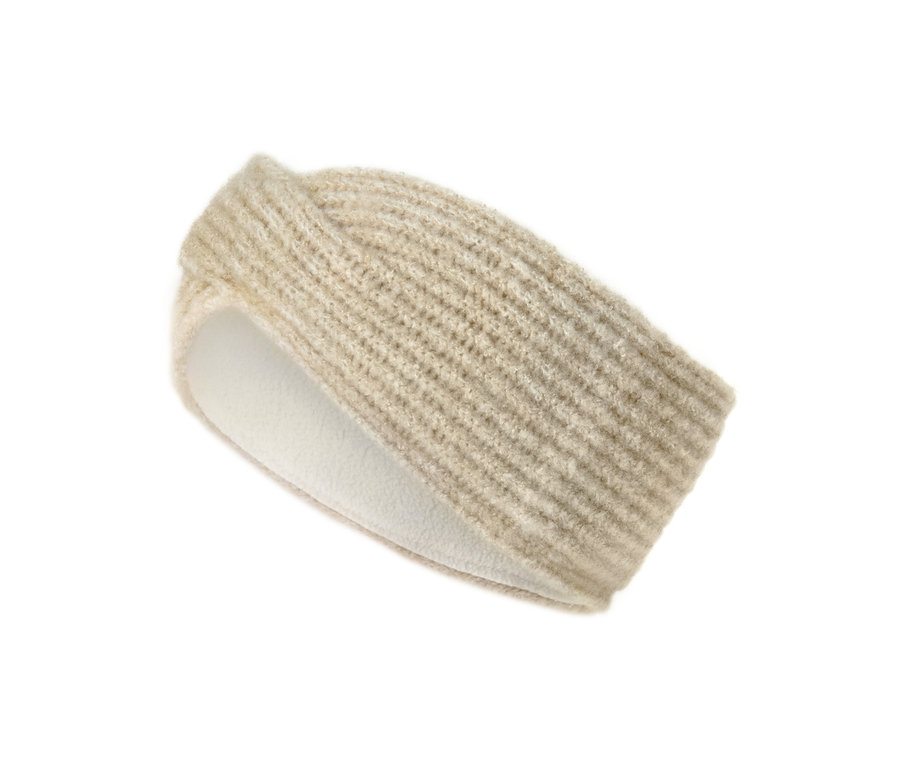 Detailaufnahme eines Strick-Stirnbands.