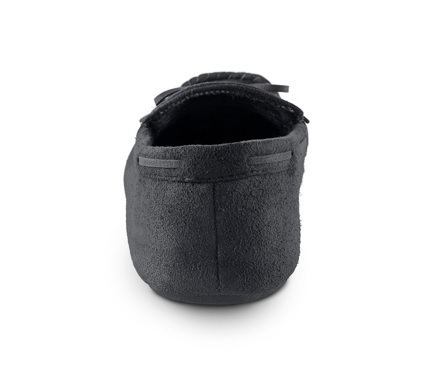 Rückansicht eines Paars Hausschuhe.