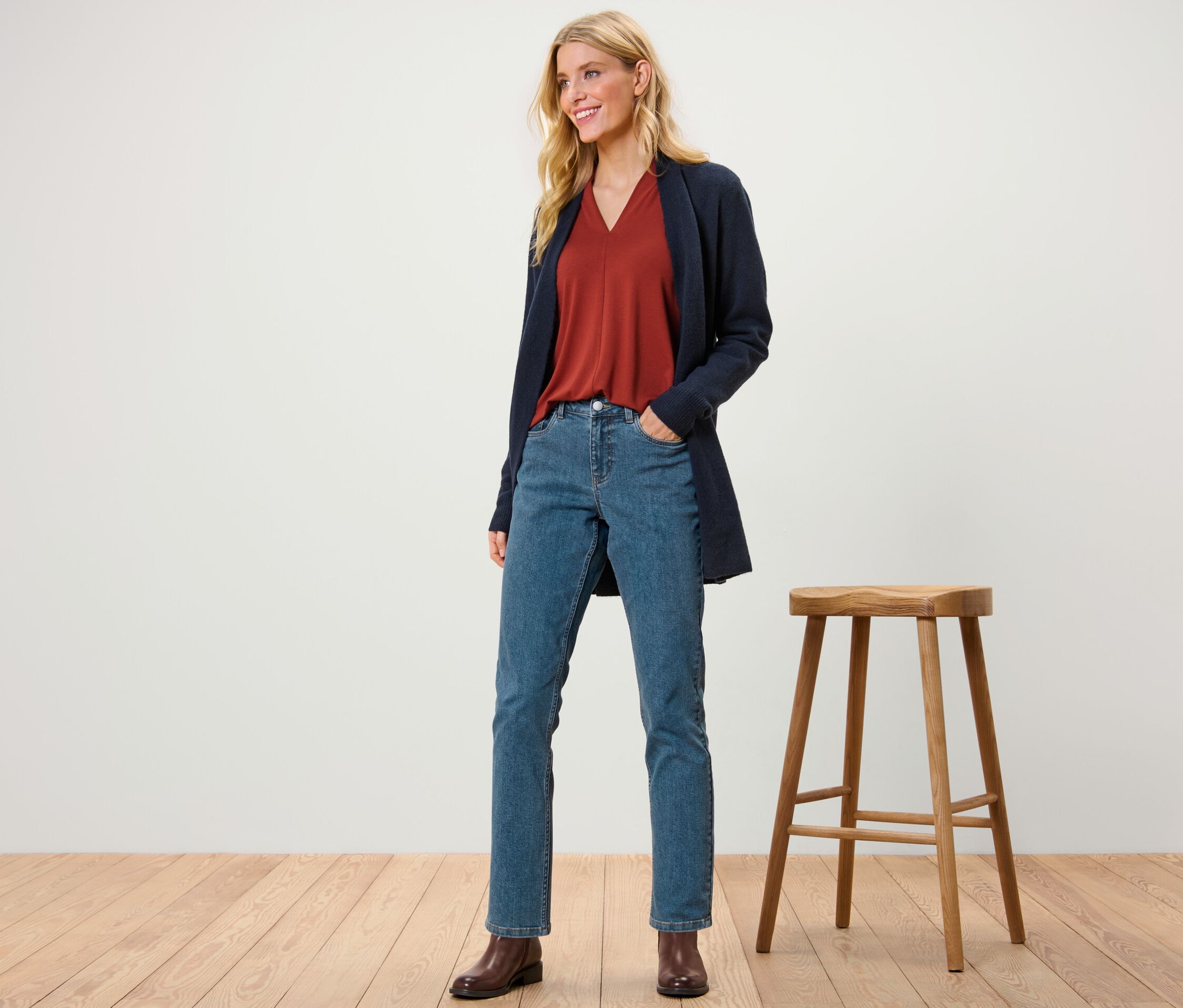 Thumbnail - Tchibo - Straight Jeans – Fit »Juna« - Damen - Gr. 38 - dunkelblau