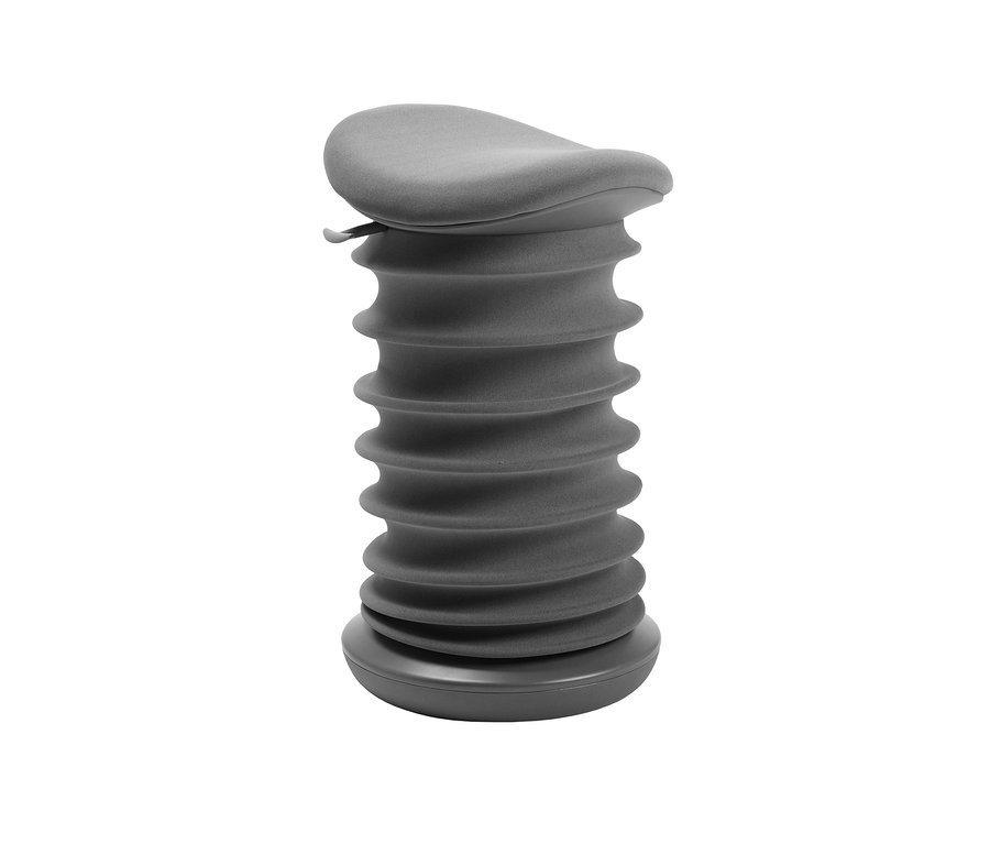 Grauer Topstar Sitness 4D Hocker vor weißem Hintergrund.