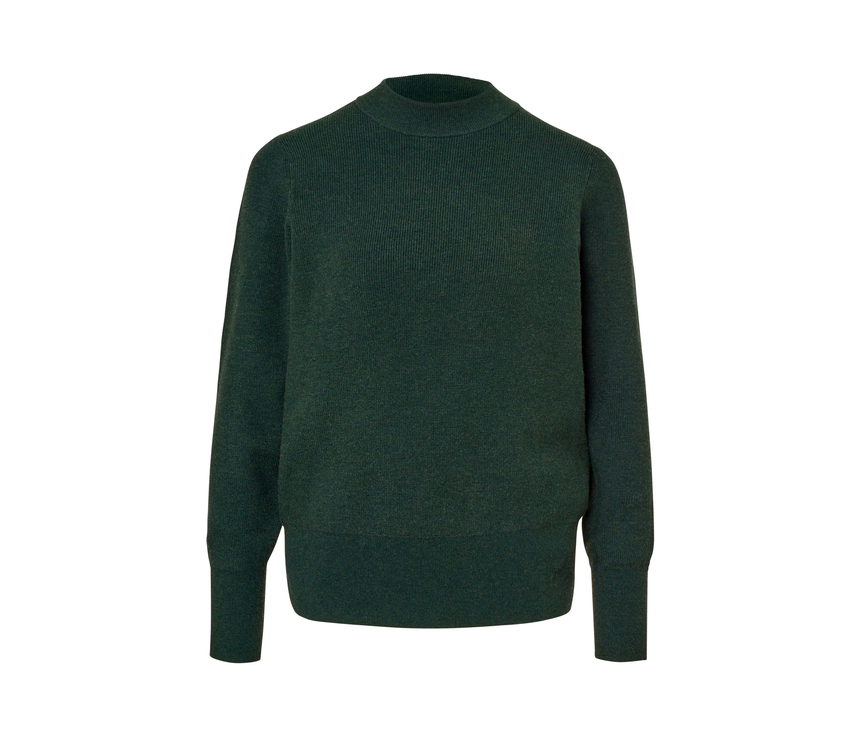 Tchibo - Feinstrickpullover - Damen - Gr. S - dunkelgrün