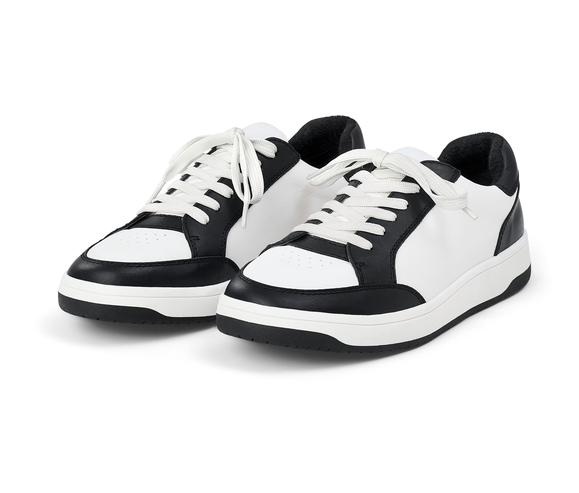 Leder-Sneaker - Damen - Gr. 37 - schwarz - schwarz