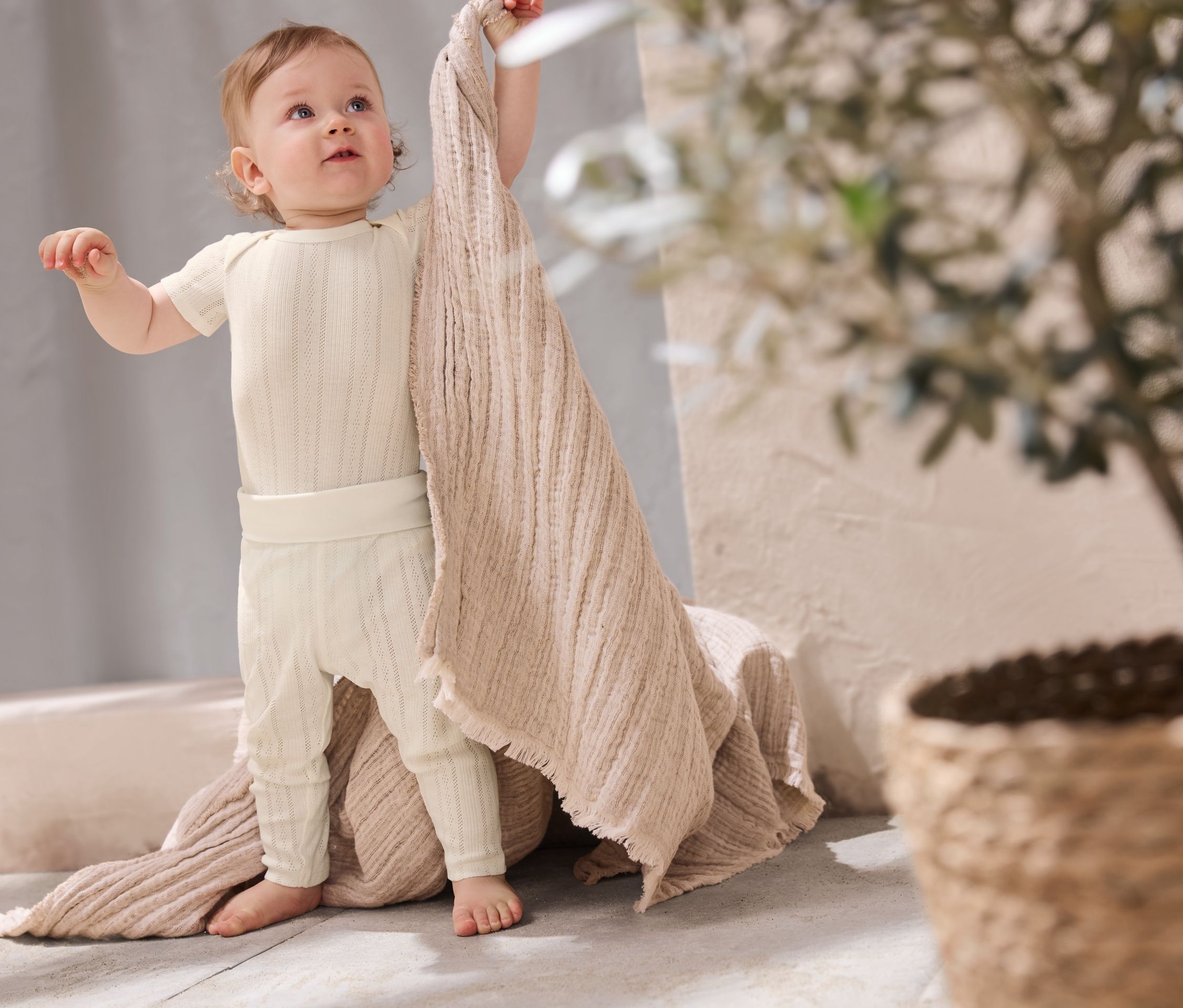 Thumbnail - Tchibo - Baby-Body und -Leggings - Newborn - Gr. 50/56 - creme