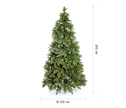 Ein 210 cm hoher künstlicher Weihnachtsbaum »Roswell« mit LED-Lichterkette.