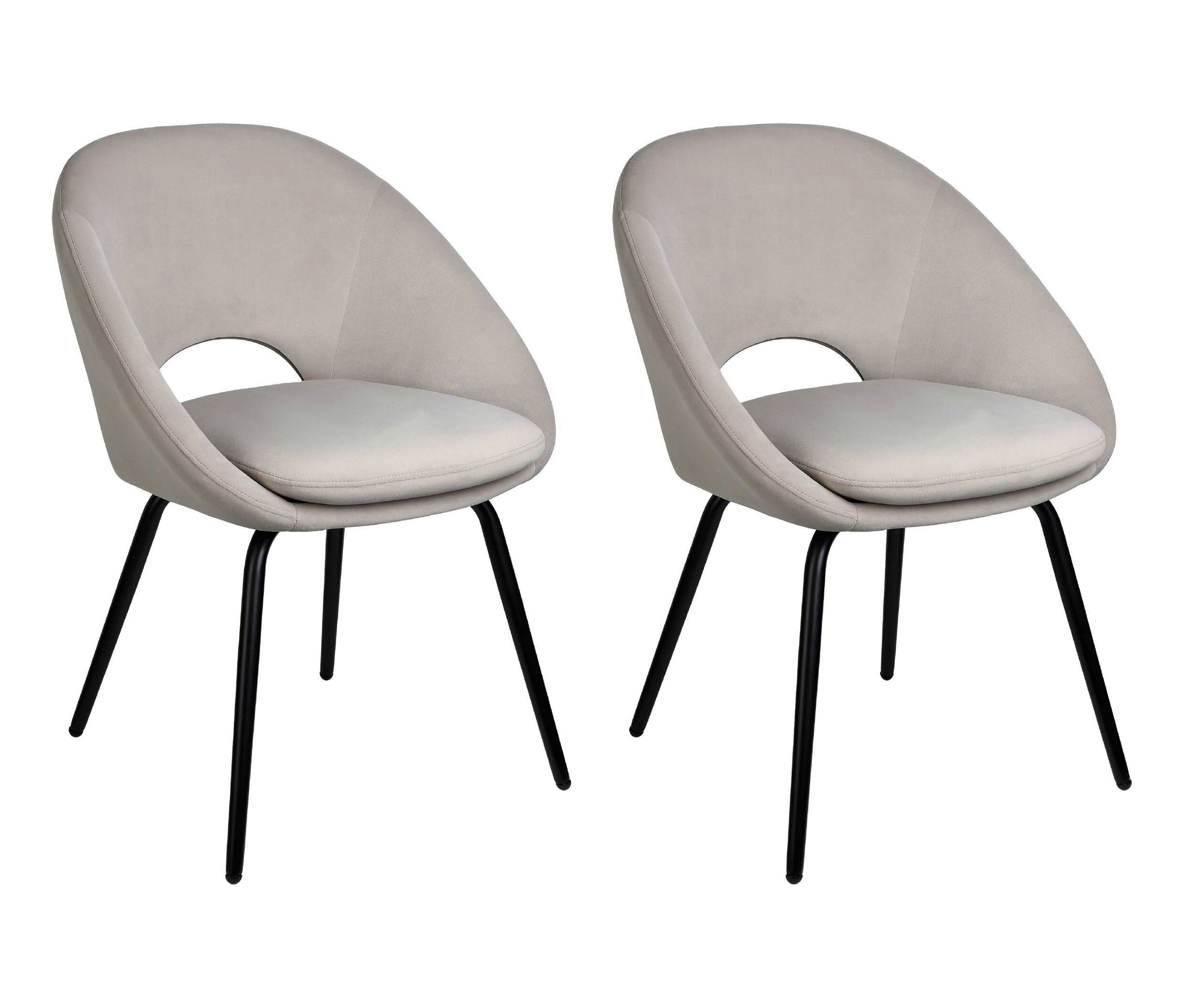 Eglo 2er-Set Stühle »GuaGua« - 53x56x80cm - schwarz - Metall / Polyester