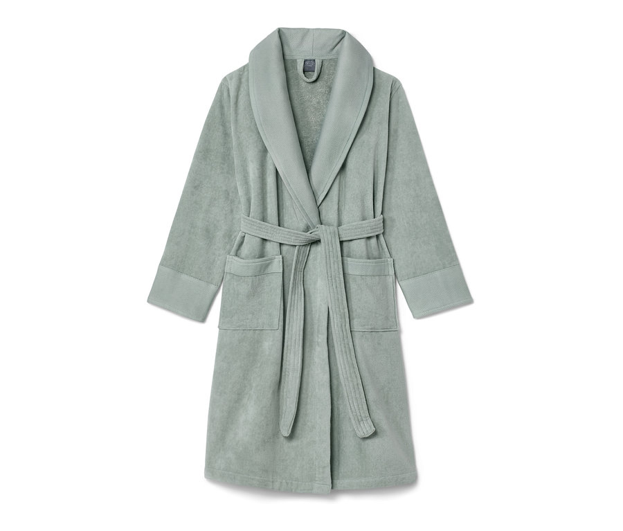 Heller Damen-Velours-Bademantel mit Gürtel.