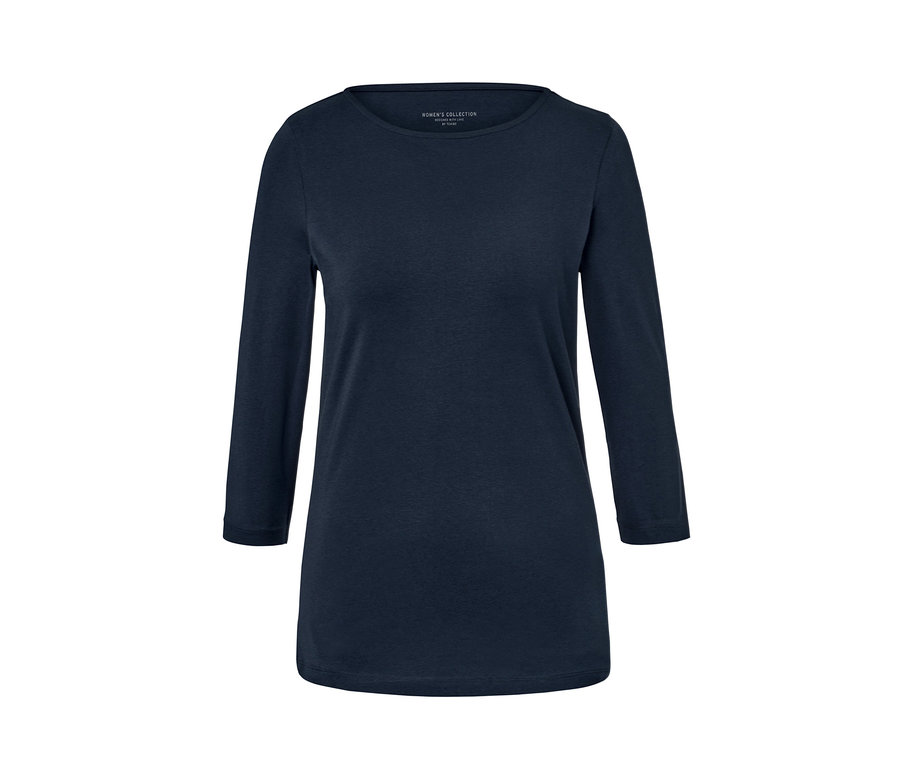 Dunkelblaues Shirt mit 3/4-Arm.