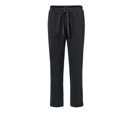Schwarze Homewearhose mit Kordelzug.