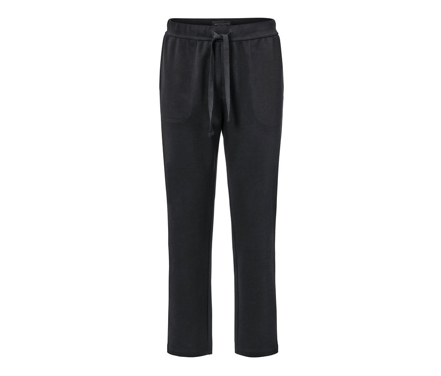 Schwarze Homewearhose mit Kordelzug.
