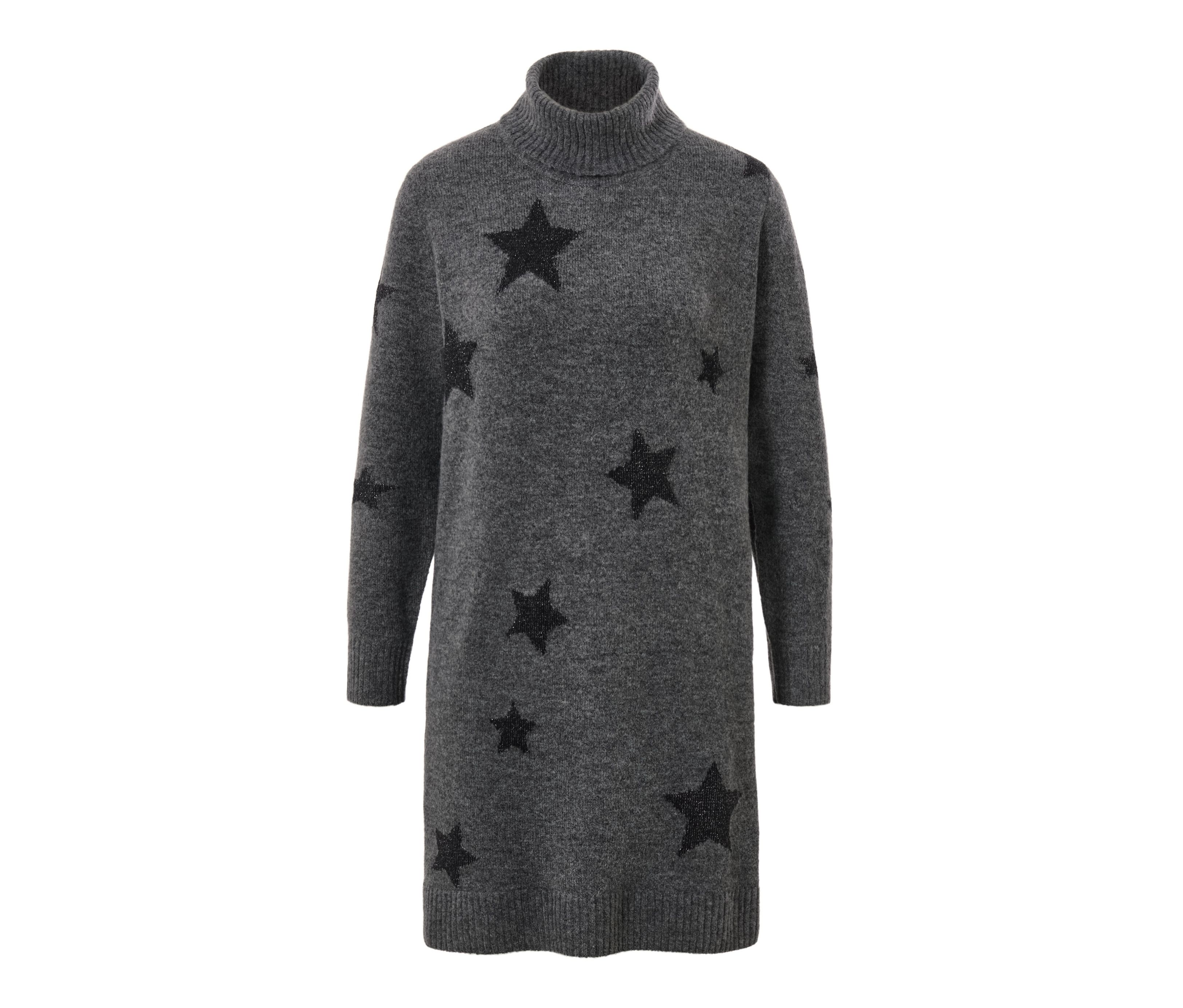 Tchibo - Strickkleid mit Rollkragen - Damen - Gr. L - dunkelgrau