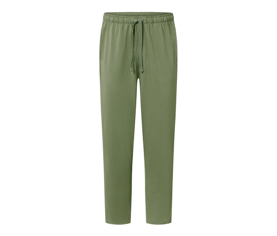 Nahaufnahme einer Relaxhose in Olivgrün.
