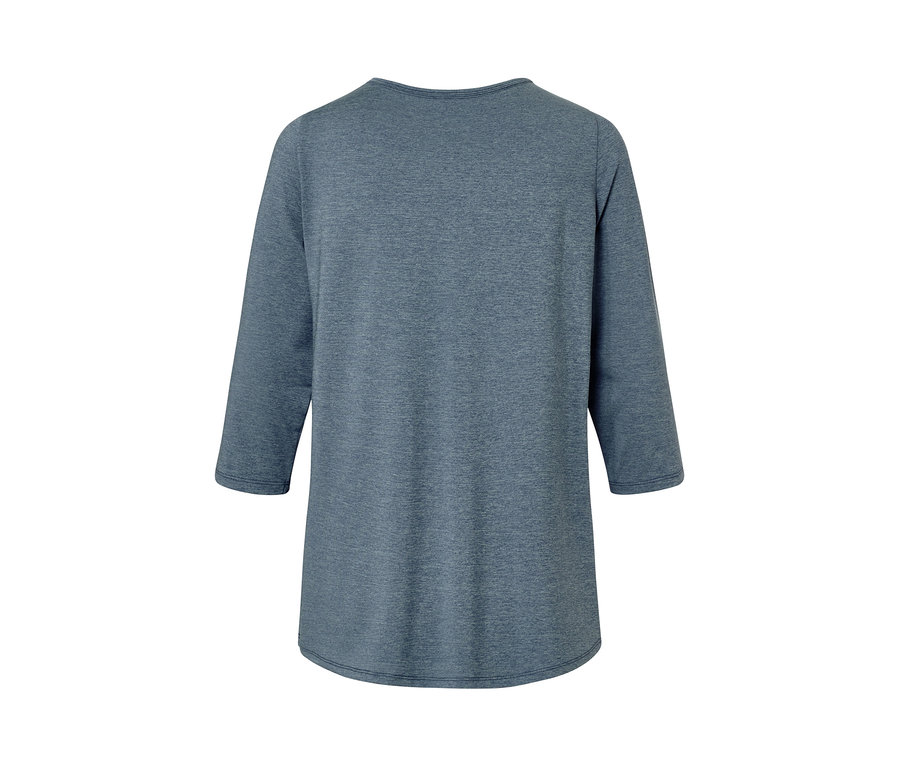 Dunkelblaues Funktionsshirt mit 3/4-Ärmeln von hinten.