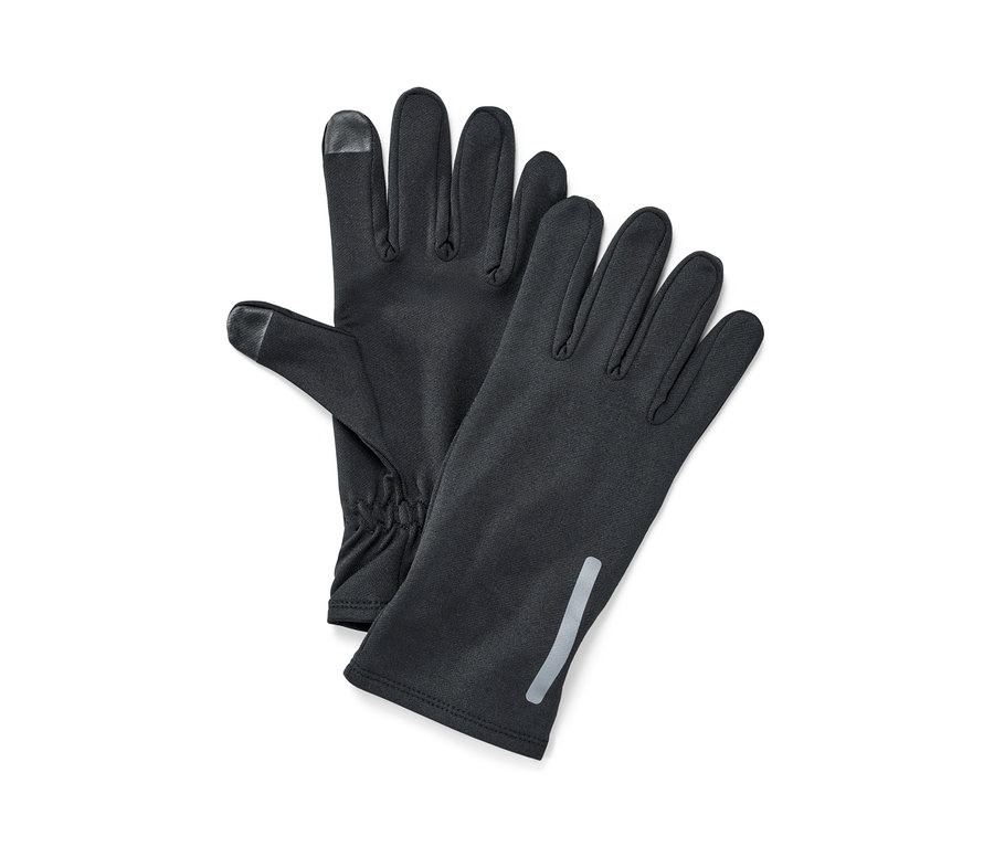 Zwei schwarze Laufhandschuhe.