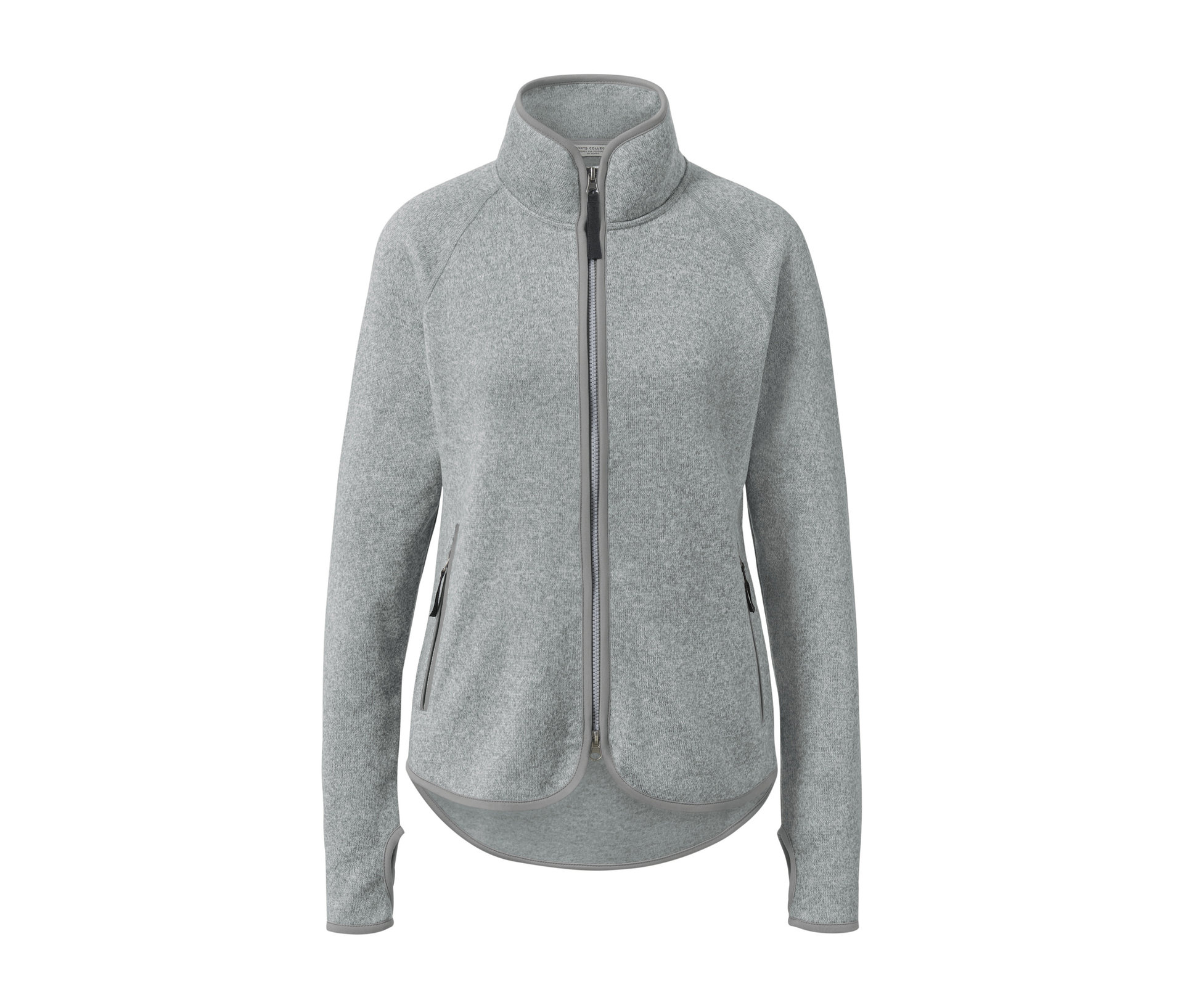Strickfleece-Jacke - Damen - Gr. XS - hellgrau - hellgrau