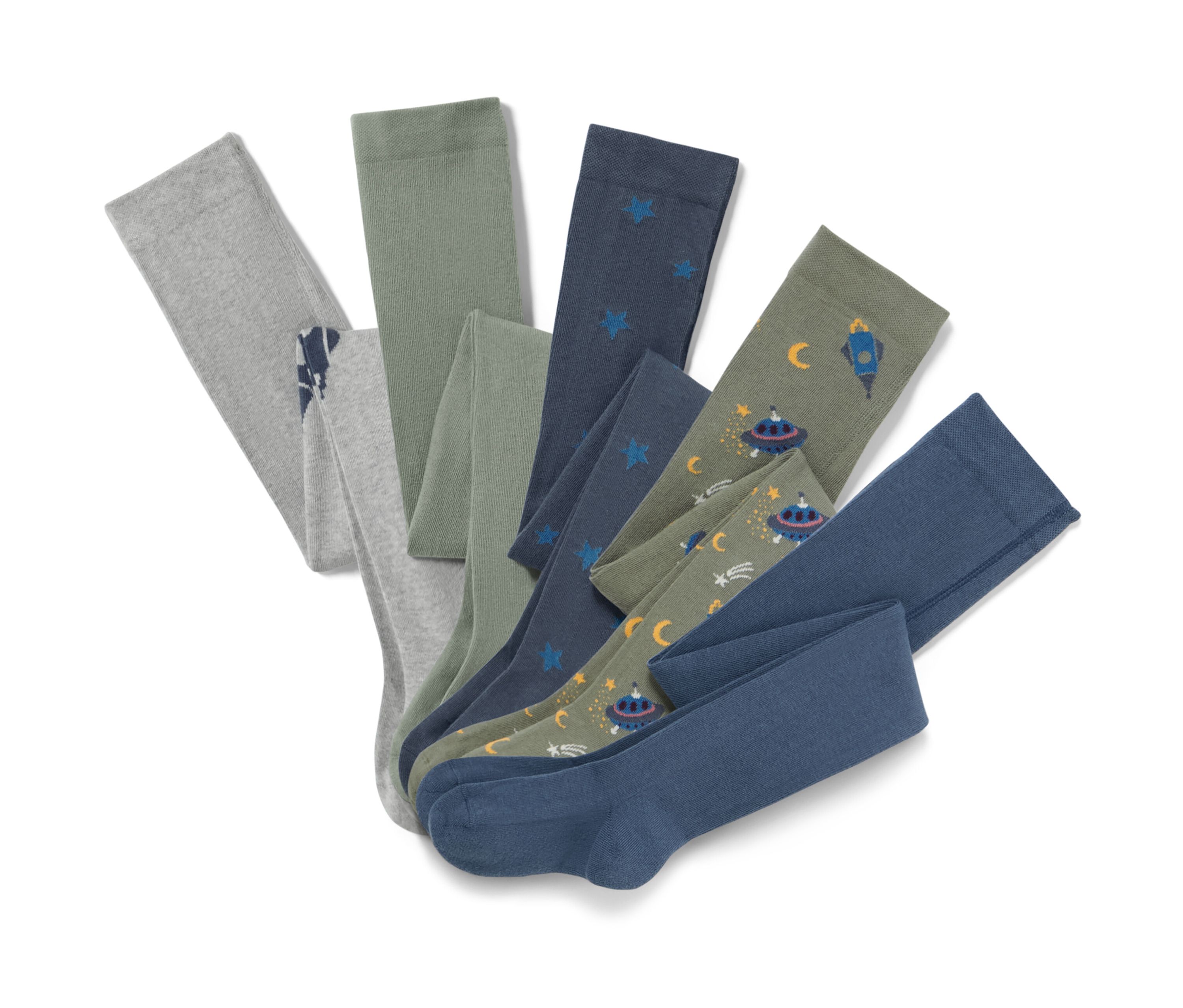 Tchibo - 5 Baumwoll-Strumpfhosen - Herren - Gr. 86/92 - blau/gestreift