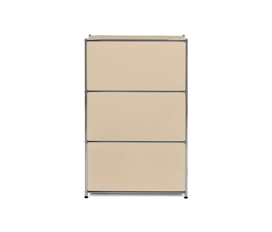 Beige Kommode Metall »CN3« mit 2 Klappen.