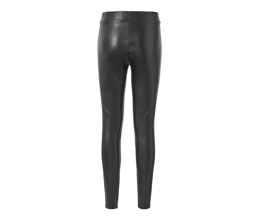 Schwarze Leggings in Lederoptik.
