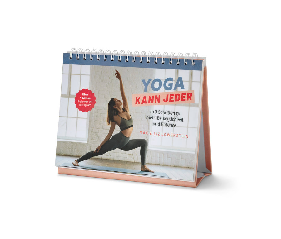 Abbildung eines Tischkalenders mit dem Buch »Yoga kann jeder«.