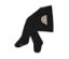 Marineblaue Steiff Baby-Strumpfhose mit Teddykopf am Bein.