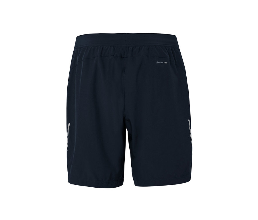 Marineblaue Sportshorts.