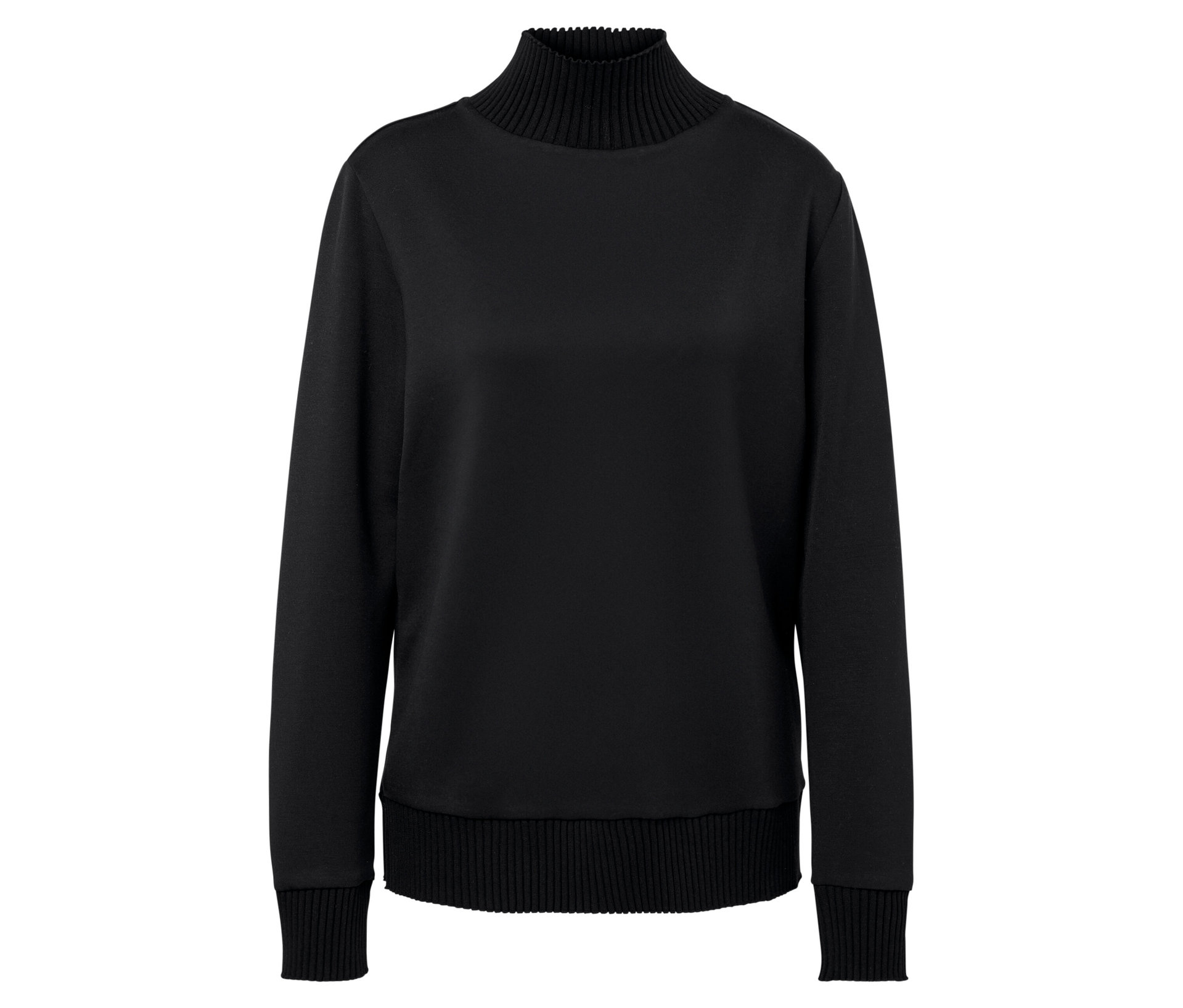 Sweatshirt aus Modal-Mix - Damen - Gr. S - schwarz - schwarz