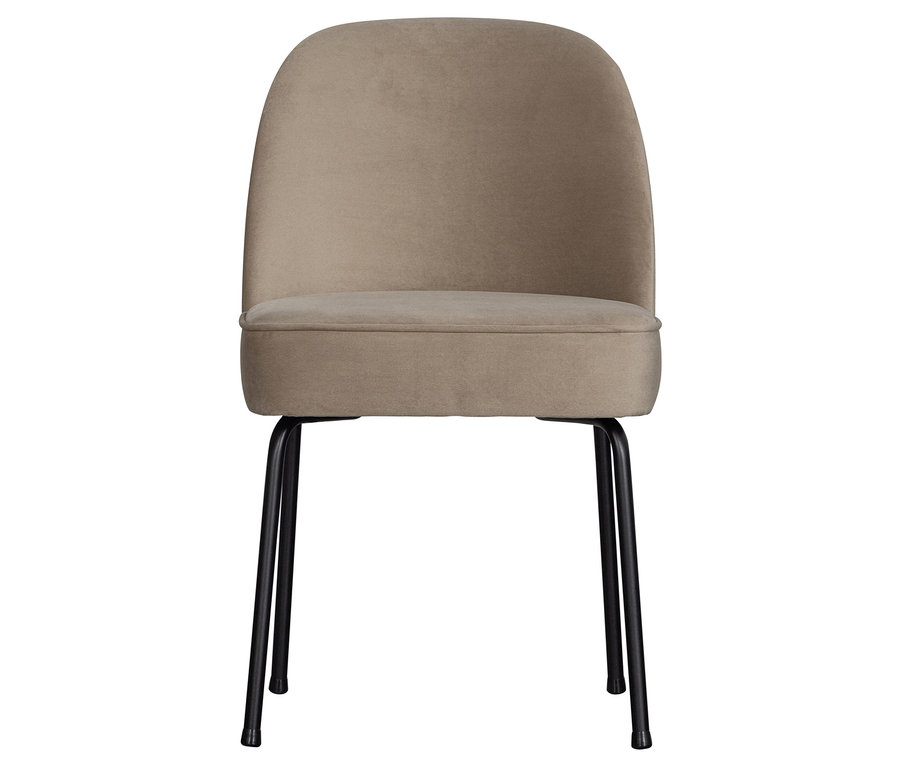 Khaki BePureHome Esszimmerstuhl »Vogue« aus einem 2er-Set mit zwei Beinen aus schwarzem Stahl.