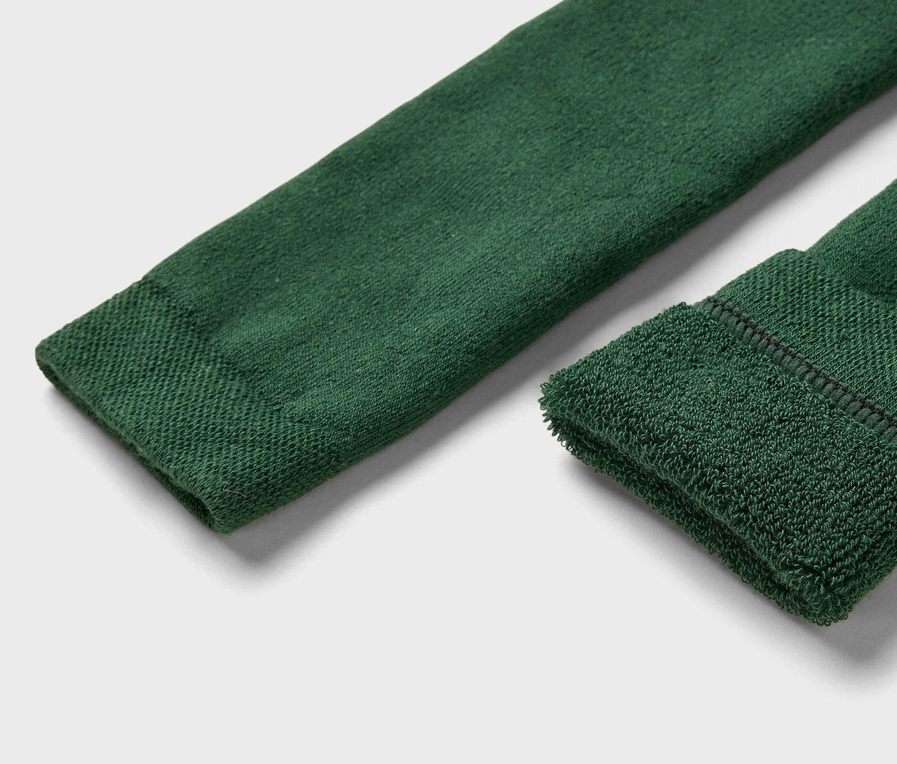 Detailaufnahme einer grünen Socke.