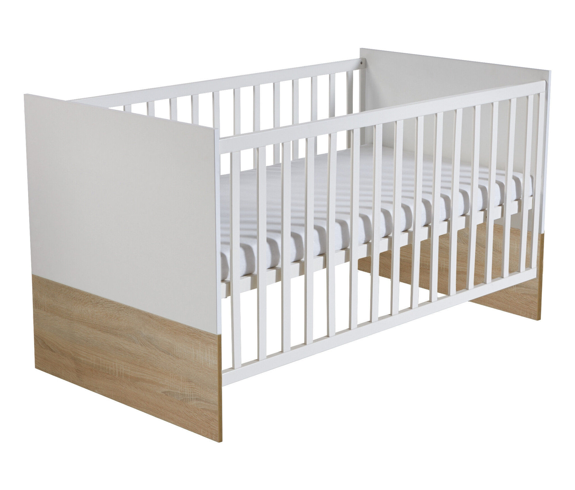 Thumbnail - roba »Gabriella« Kinderzimmerset mit breiter Wickelkommode und Bett - 76x142x80cm - braun - Holz / Kunststoff