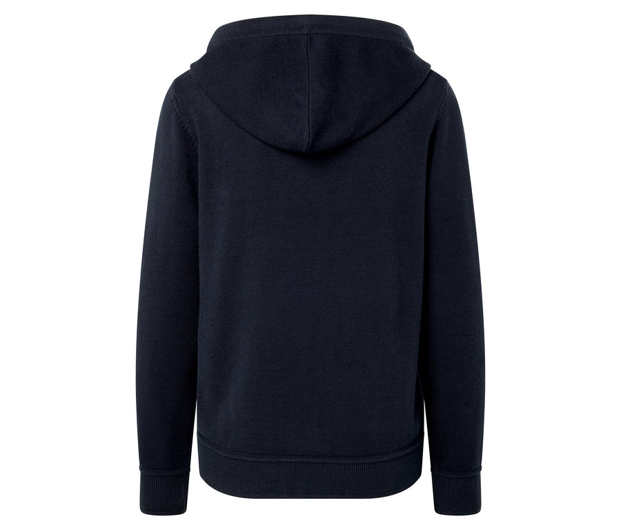 Dunkelblauer Hoodie von hinten.