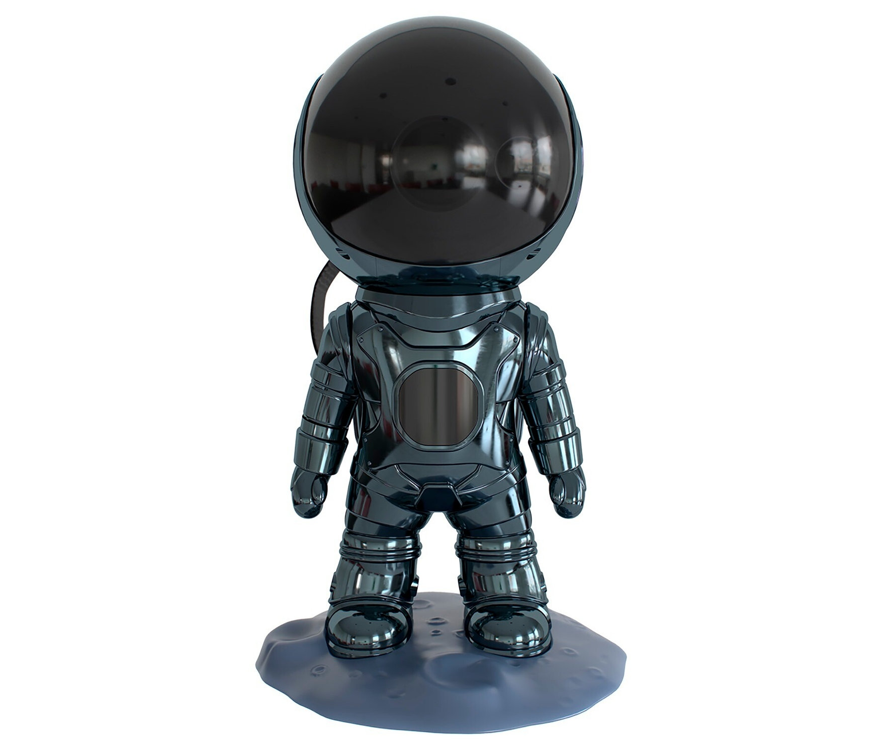 Astronaut mit Projektor und Lautsprecher - chrom - chrom
