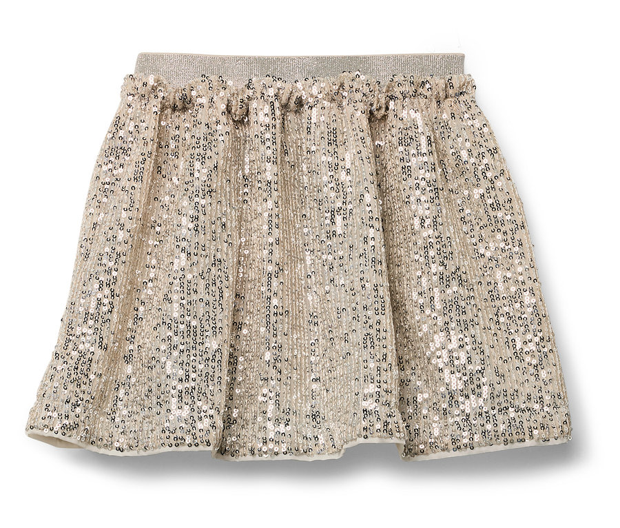 Goldener Paillettenrock mit elastischem Bund.