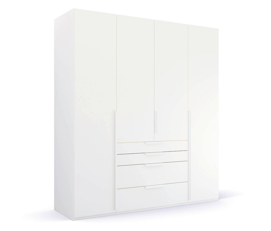 Weißer, 4-türiger rauch Kleiderschrank »Purisma« mit Schubladen.