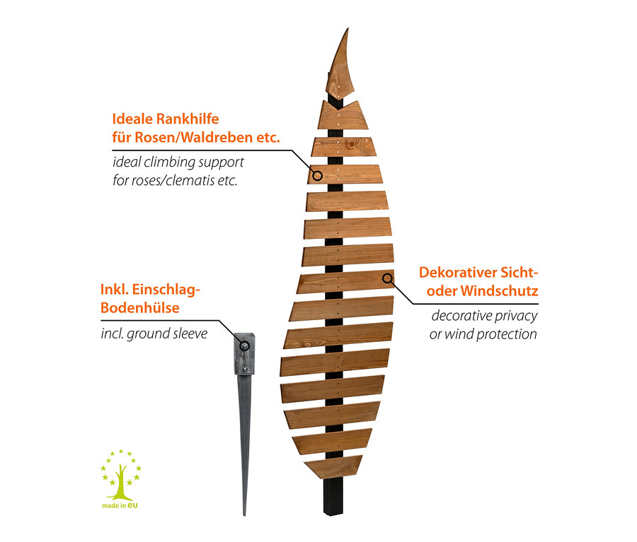 Design-Rankgerüst »Abstractus« und eine Bodenhülse.