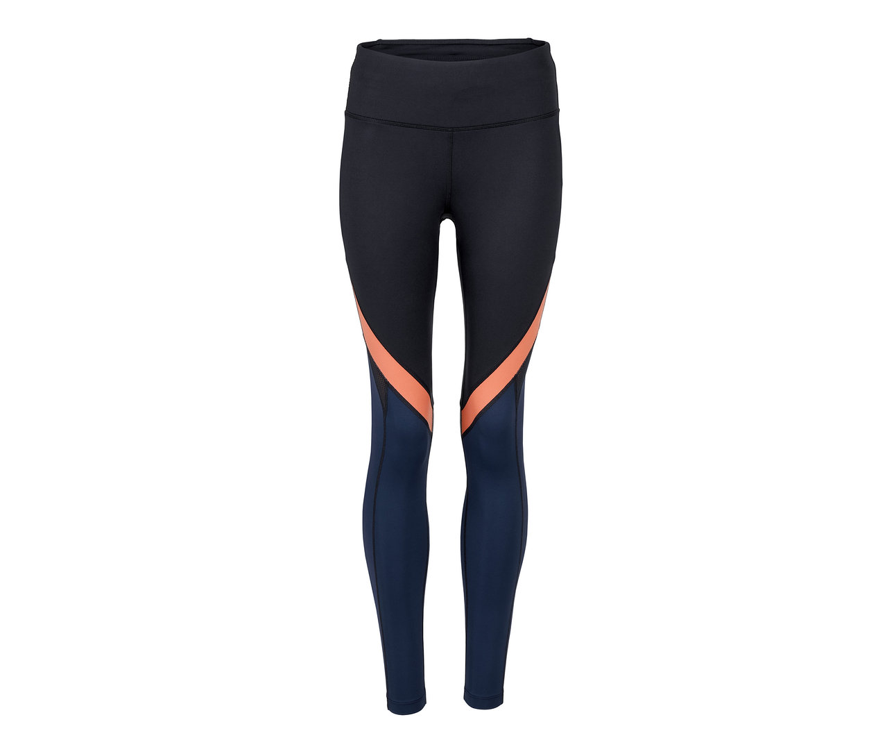 Schwarze Colorblocking-Sporttight.