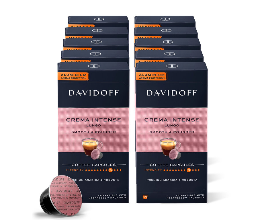 DAVIDOFF CAFÉ Crema Intense Lungo - 10 x 10 Kapseln