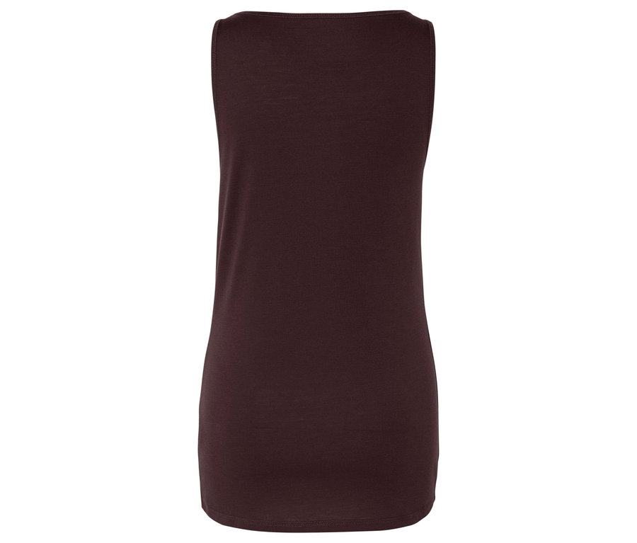 Ärmelloses Top in Burgunderrot.
